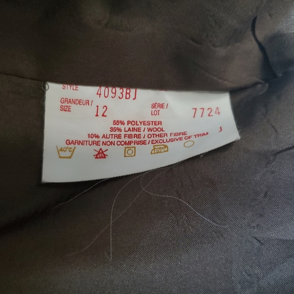 VINTAGE | Plaid Houndstooth Wool Blend Collared Blazer (Vintage Size 12) - Picture 9 of 11